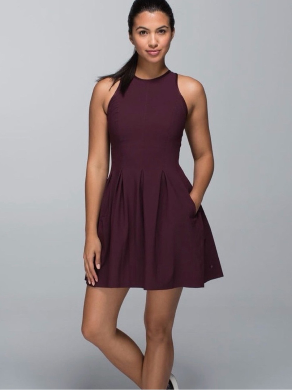 Lululemon Sleeveless Fit & Flare Dress in Deep Plum